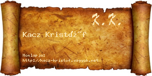 Kacz Kristóf névjegykártya