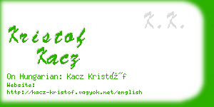 kristof kacz business card